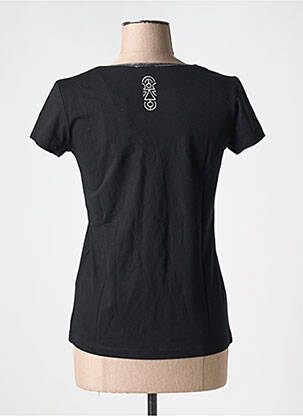 Tricou guler în v mâneci scurte negru TANIT CODE femeie