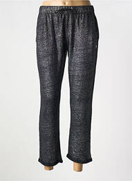 Pantalon drept talie elastică mărime normală negru TANIT CODE femeie