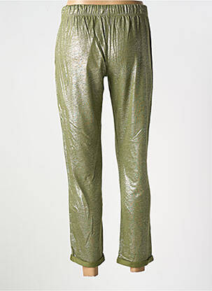 Pantalon drept talie elastică mărime normală verde TANIT CODE femeie