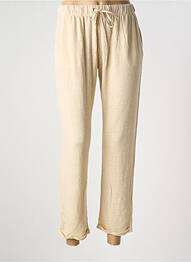 Pantalon drept talie elastică mărime normală bej TANIT CODE femme