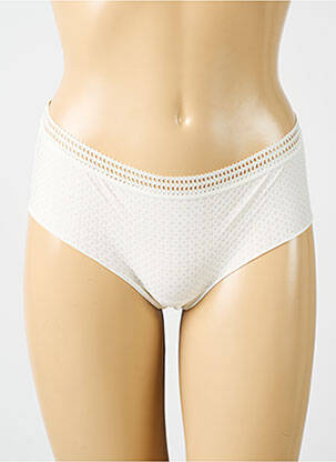 Shorty efect material satinat bej ANTIGEL femeie