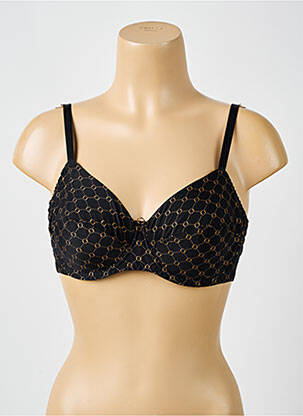 Sutien efect material satinat sutien cupe întregi cu decolteu înalt negru ANTIGEL femeie