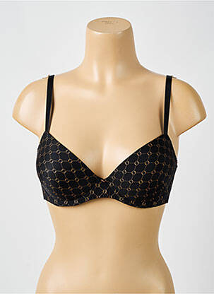 Sutien efect material satinat top sutien push-up negru ANTIGEL femeie