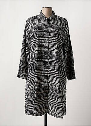 Rochie midi imprimeu fantezie mâneci lungi negru MASAI femeie