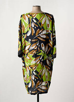 Rochie midi imprimeu floral mâneci 3/4 verde MASAI femeie