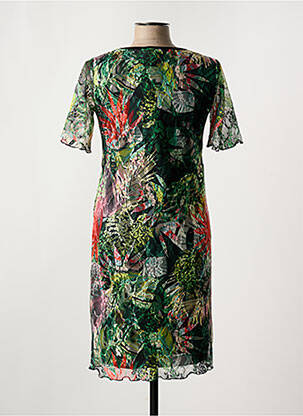 Rochie midi imprimeu floral mâneci scurte verde TELMAIL femeie