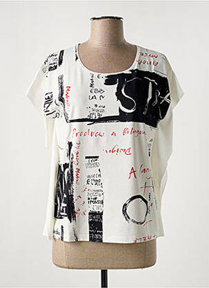 Tricou imprimeu fantezie mâneci scurte alb TELMAIL femeie