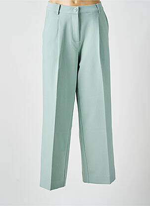 Pantalon drept închidere cu fermoar sub clapetă cu nasturi verde MASAI femeie