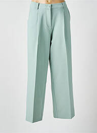 Pantalon drept închidere cu fermoar sub clapetă cu nasturi verde MASAI femme