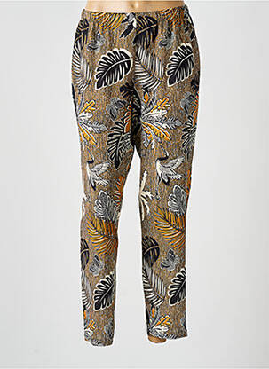 Pantalon slim talie elastică galben TELMAIL femeie