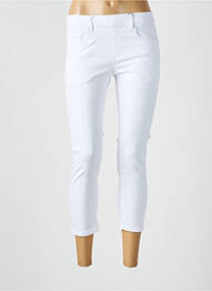 Pantalon trei sferturi talie elastică alb TELMAIL femme