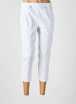 Pantalon trei sferturi talie elastică alb TELMAIL femeie