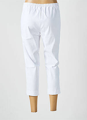 Pantalon trei sferturi talie elastică alb TELMAIL femeie