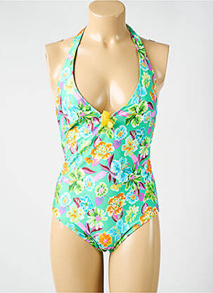 Costum de baie dintr-o singură piesă elasticitate verde ANTIGEL femeie