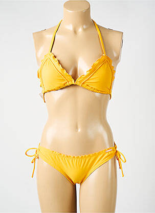 Costum de baie din două piese elasticitate top triunghiuri galben YSABEL MORA femeie