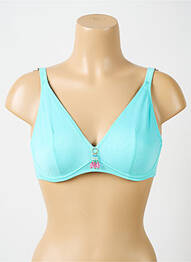 Sutien de costum de baie elasticitate sutien cupe întregi cu decolteu înalt albastru ANTIGEL femme