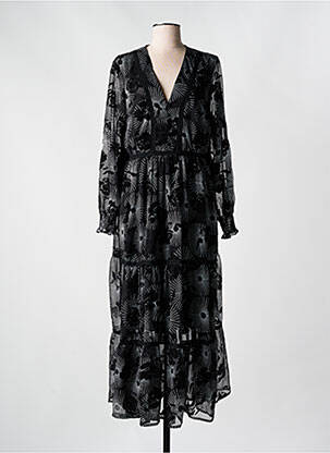 Rochie lungă mâneci lungi mâneci lungi negru LAST QUEEN femeie