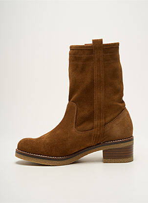 Botine/ghete nubuc toc de 4 la 6 cm maro PORRONET femeie