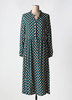 Rochie lungă mâneci lungi mâneci lungi verde C'EST BEAU LA VIE femeie
