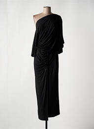 Rochie lungă imprimeu floral mâneci 3/4 negru IMPERIAL femme