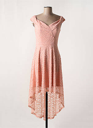 Rochie midi mâneci scurte mâneci scurte roz H.R HOMRAIN femeie