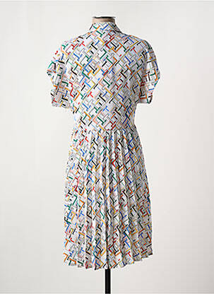 Rochie midi imprimeu fantezie mâneci scurte alb TOMMY HILFIGER femeie