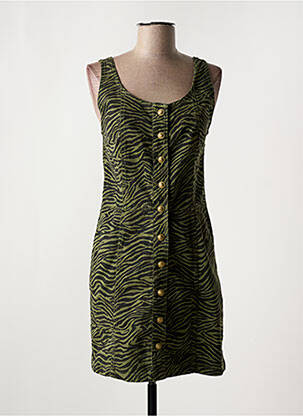Rochie scurtă guler rotund bretele subțiri verde LE TEMPS DES CERISES femeie