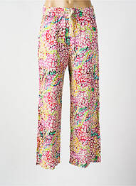 Pantalon larg țesătură poplin mărime normală roz PLEASE femme