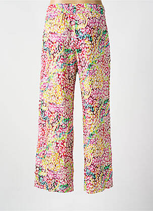 Pantalon larg țesătură poplin mărime normală roz PLEASE femeie