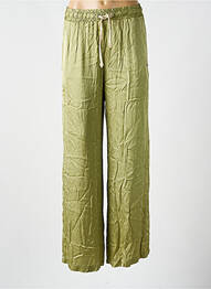 Pantalon larg buzunare mărime normală verde PLEASE femeie