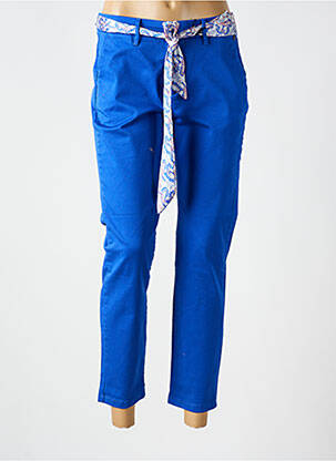 Pantalon chino țesătură poplin mărime normală albastru FREEMAN T.PORTER femeie