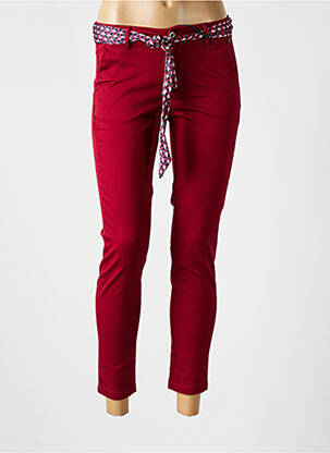 Pantalon chino țesătură poplin mărime normală roșu FREEMAN T.PORTER femeie