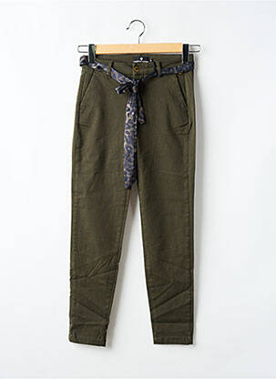 Pantalon chino închidere cu fermoar sub clapetă cu nasturi mărime normală verde FREEMAN T.PORTER femeie