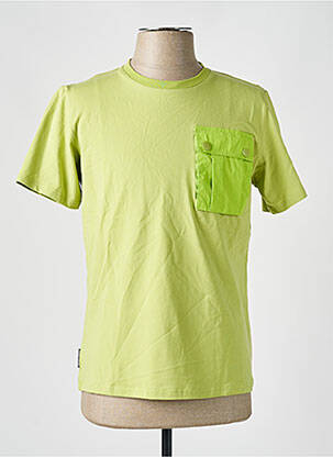 Tricou croială dreaptă mâneci scurte verde DOUBLEHOOD bărbat