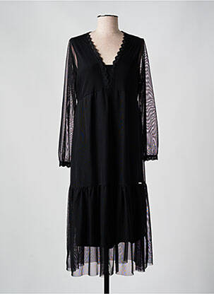 Rochie midi mâneci lungi mâneci lungi negru MALOKA femeie
