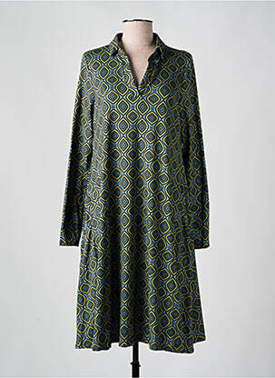 Rochie midi imprimeu fantezie mâneci lungi verde AN II VITO femeie