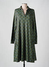Rochie midi imprimeu fantezie mâneci lungi verde AN II VITO femme