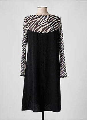 Rochie midi croială fluidă mâneci lungi negru AN II VITO femeie