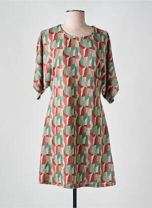 Rochie scurtă mâneci 3/4 mâneci 3/4 verde LINGAM femeie