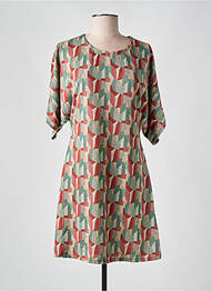 Rochie scurtă mâneci 3/4 mâneci 3/4 verde LINGAM femeie