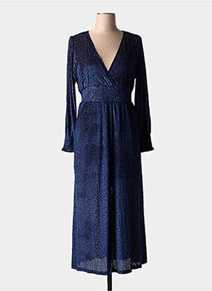 Rochie lungă mâneci lungi mâneci lungi albastru JUBYLEE femeie