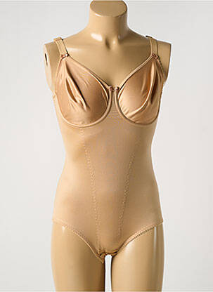 Body de lenjerie efect material satinat culoare piersică PRIMADONNA femeie