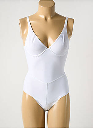 Body de lenjerie efect material satinat alb COTTON CLUB femeie
