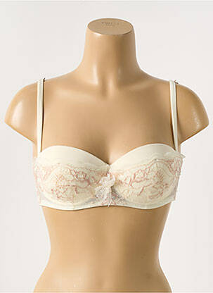 Sutien broderie top bentiță bej COTTON CLUB femeie