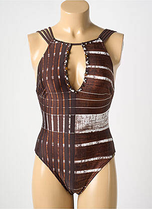 Costum de baie dintr-o singură piesă imprimeu fantezie maro MARYAN MEHLHORN femeie