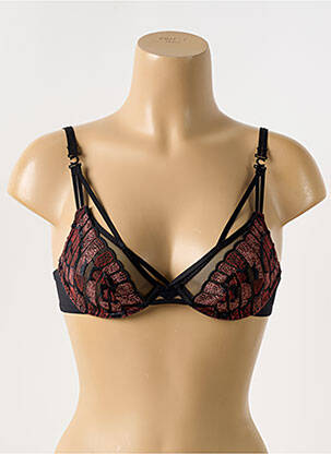 Sutien efect material satinat sutien cupe întregi cu decolteu înalt negru CHANTELLE femeie