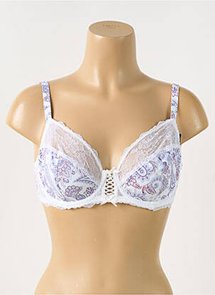 Sutien efect material satinat sutien cupe întregi cu decolteu înalt violet PIEGE femeie