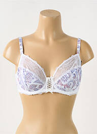 Sutien efect material satinat sutien cupe întregi cu decolteu înalt violet PIEGE femme