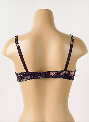Sutien efect material satinat sutien cupe întregi cu decolteu înalt violet PIEGE femeie
