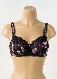 Sutien efect material satinat sutien cupe întregi cu decolteu înalt negru PASSIONATA femme